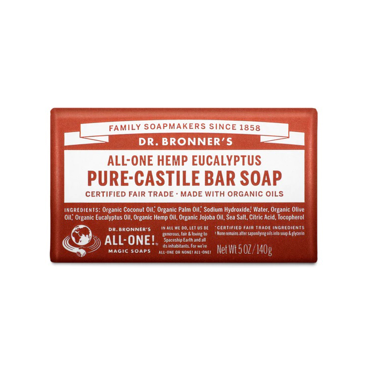 Dr Bronners Eucalyptus Pure Castile Soap Bar 140g